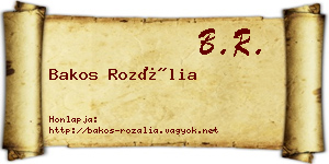 Bakos Rozália névjegykártya